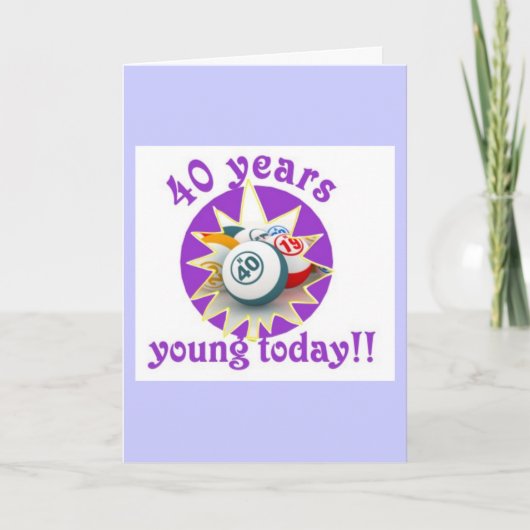 Bingokaarten - 40e verjaardag kaart (Voorkant)
