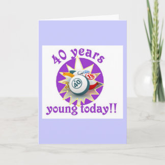 Bingokaarten - 40e verjaardag kaart