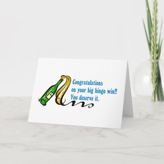 Bingowinnaar van gelukwensen kaart (Voorkant)