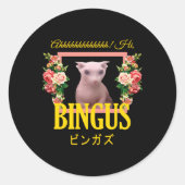 Bingus Florals Ronde Sticker (Voorkant)