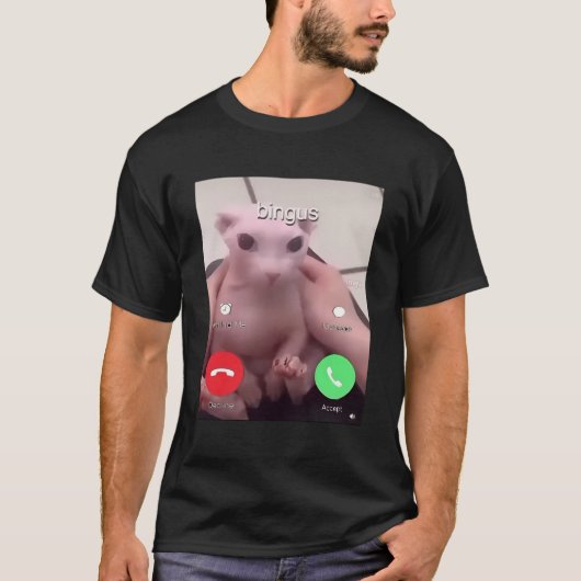 Bingus noemt mijn vermoeide, harteloze zinkkat t-shirt (Voorkant)