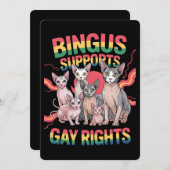 Bingus ondersteunt homorechten Sphynx Cat LGBTQ Pr Kaart (Voorkant / Achterkant)