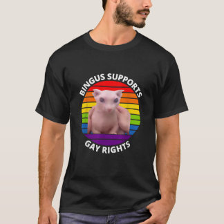 Bingus steunt homorechten haarloze sfinx bingus t-shirt