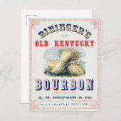 Bininger's Old Kentucky Bourbon 1849 Reserve. Briefkaart (Voorkant / Achterkant)