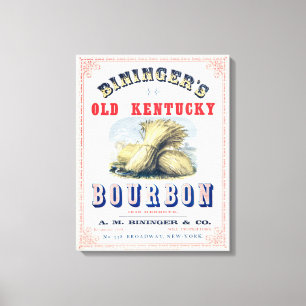 Bininger's Old Kentucky Bourbon 1849 Reserve. Canvas Afdruk