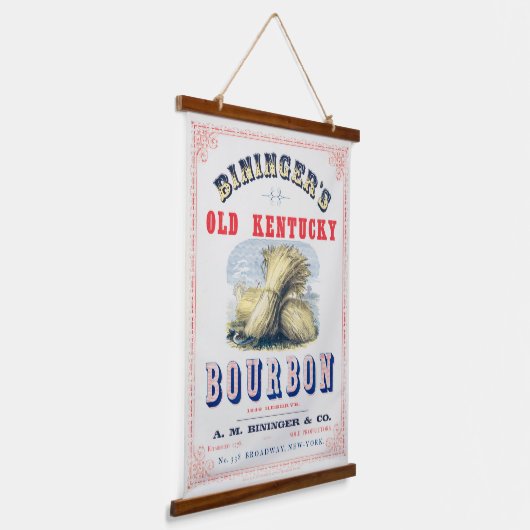 Bininger's Old Kentucky Bourbon 1849 Reserve. Hangend Wandkleed (Gebogen)