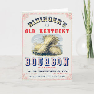 Bininger's Old Kentucky Bourbon 1849 Reserve. Kaart