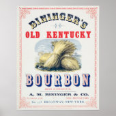 Bininger's Old Kentucky Bourbon 1849 Reserve. Poster (Voorkant)