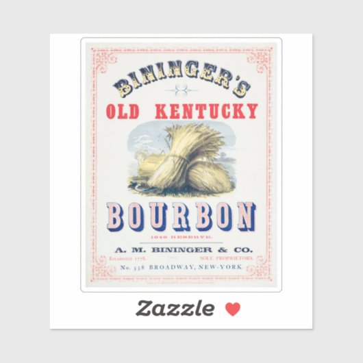 Bininger's Old Kentucky Bourbon 1849 Reserve. Sticker (Vel)