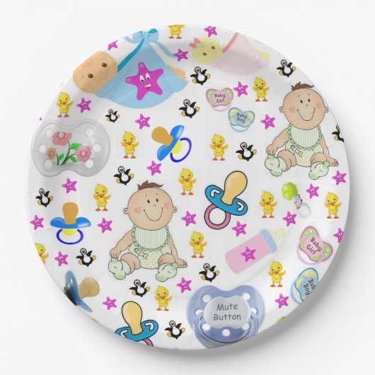Binky Pacifier Paper Borden Papieren Bordje (Voorkant)