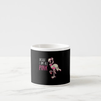Binnen ben ik allemaal roze flamingo | Funny Flami Espresso Kop