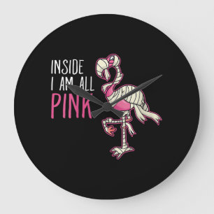 Binnen ben ik allemaal roze flamingo Funny Flami Grote Klok