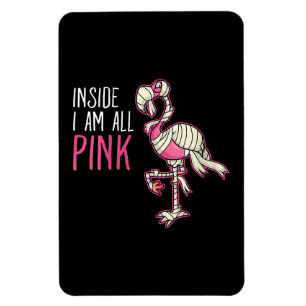 Binnen ben ik allemaal roze flamingo   Funny Flami Magneet