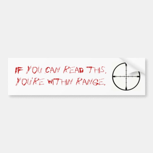Binnen bereik bumpersticker (Voorkant)