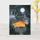 Binnen de Cabine van een Locomotief van de Stoom Kaart (Gele Bloem)