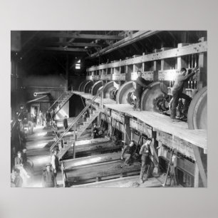 Binnen de goudmolen van de Deadwood Terra Gold Sta Poster