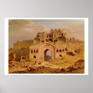 Binnen de hoofdingang van de Purana Qila, Delhi Poster