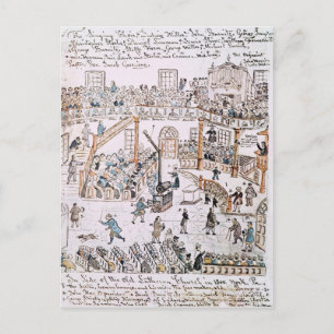 Binnen de Oude Lutheran Kerk, York County, 1800 Briefkaart