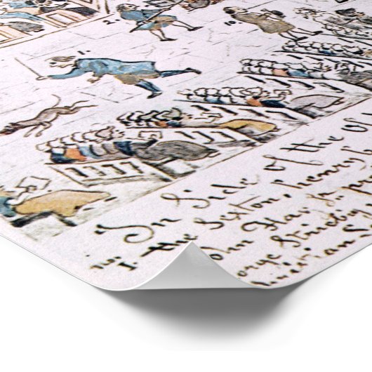 Binnen de Oude Lutheran Kerk, York County, 1800 Poster (Hoek)