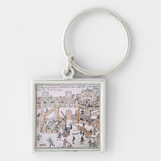 Binnen de Oude Lutheran Kerk, York County, 1800 Sleutelhanger (Voorkant)