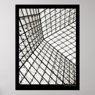 Binnen de piramide van Louvre - poster