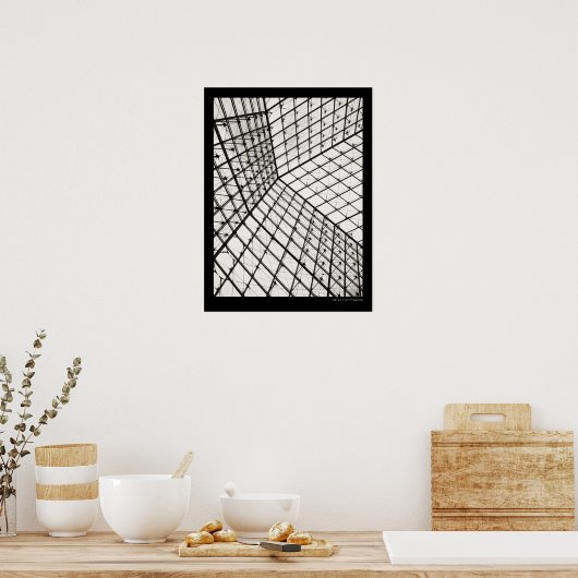 Binnen de piramide van Louvre - poster (Keuken)