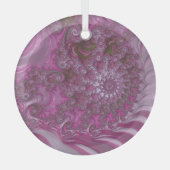 Binnen de Roze Nautilus Shell Fractal Abstract Glas Ornament (Voorkant)