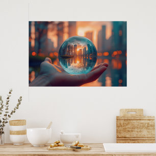 Binnen een bol poster