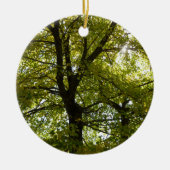 Binnen een gele esdoorn herfst keramisch ornament (Voorkant)