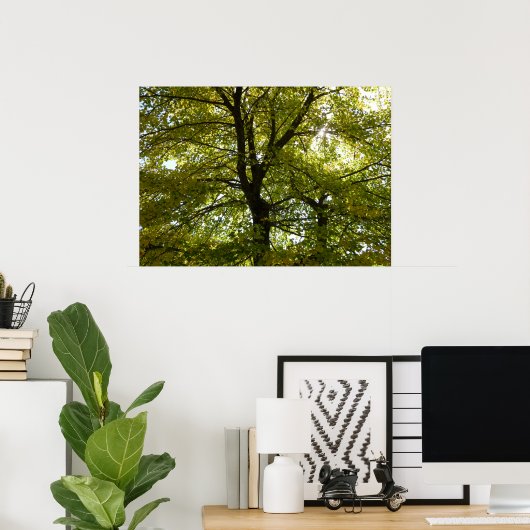 Binnen een gele esdoorn herfst poster (Thuiskantoor)