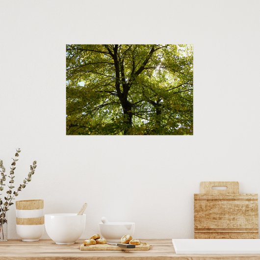 Binnen een gele esdoorn herfst poster (Keuken)