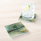 Binnen een halfedelsteen glazen onderzetter (Schuin)