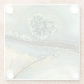 Binnen een halfedelsteen glazen onderzetter (Achterkant)