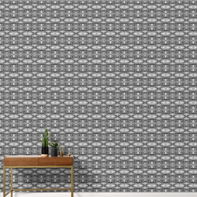 Binnen een halfedelsteen, zwart & wit klein behang (Hal)