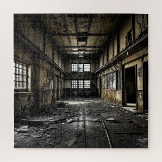 Binnen een verlaten station legpuzzel (Verticaal)