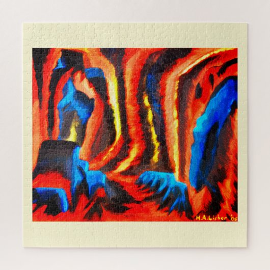 Binnen een vulkaan legpuzzel (Verticaal)