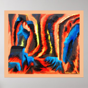 Binnen een vulkaan poster