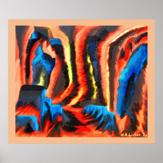 Binnen een vulkaan poster (Voorkant)