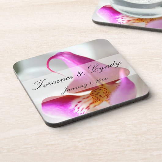 Binnen een White Orchid Personal Weddenschap Bier Onderzetter (Linkerzijde)