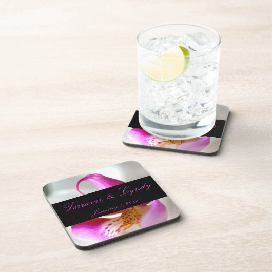 Binnen een White Orchid Personal Weddenschap Bier Onderzetter (Rechterzijde)