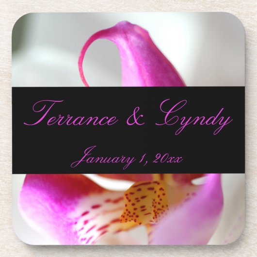 Binnen een White Orchid Personal Weddenschap Bier Onderzetter (Voorkant)