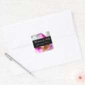 Binnen een White Orchid Personalized Weddenschap Vierkante Sticker (Envelop)