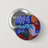 Binnen en uit - Azure en Crimson Passage Ronde Button 5,7 Cm (Voorkant /achterkant)