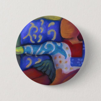 Binnen en uit - Azure en Crimson Passage Ronde Button 5,7 Cm