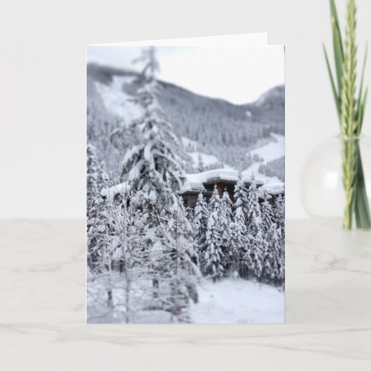 Binnen gesneeuwd feestdagen kaart (Voorkant)