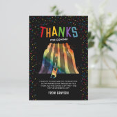 Binnen glijbaanpark kids verjaardag bedankkaart (Staand voorkant)