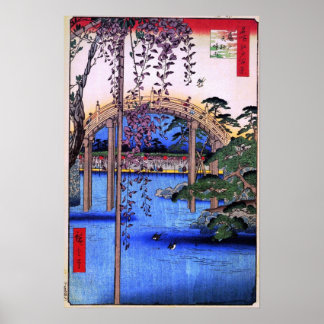 Binnen in Kameido Tenjin Shrine (亀 戸 神 境 内) Poster