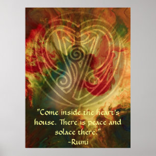 Binnen lied-Rumi en Poëtisch Art. Poster