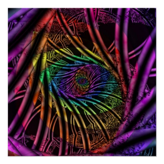 Binnen | Rainbow Fractal Art Perfect Poster (Voorkant)