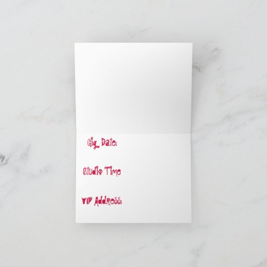 Binnen rojo van de Uitnodiging van de Jol Rockstar (Binnen)